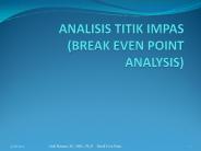 ANALISIS TITIK IMPAS (BREAK EVEN POINT ANALYSIS)