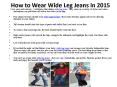 How to Wear Wide Leg Jeans in 2015 PowerPoint PPT Presentation