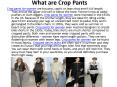What are Crop Pants PowerPoint PPT Presentation