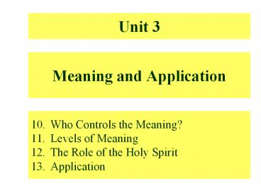 Meaning and Application