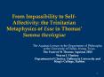 From Impassibility to Self-Affectivity: the Trinitarian Metaphysics of Esse in Thomas PowerPoint PPT Presentation