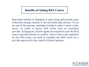Benefits of Taking RES Course