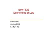 Econ 522 Economics of Law PowerPoint PPT Presentation