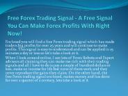 Free Forex Trading Signal   A Free Signal