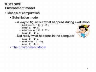 6.001 SICP Environment model