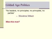 Gilded Age Politics