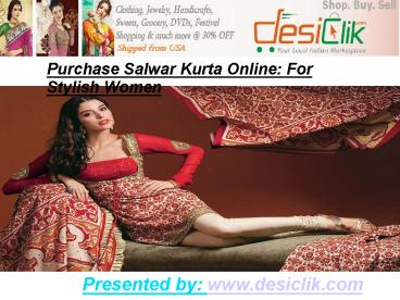 Purchase Salwar Kurta Online: For Stylish Women