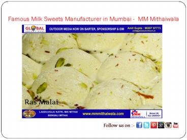 Famous Milk Sweets Manufacturer in Mumbai -  MM Mithaiwala