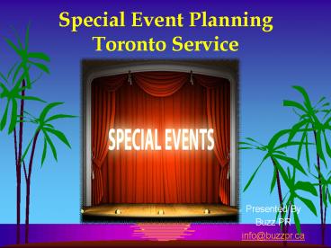Special Event Planning Toronto Service