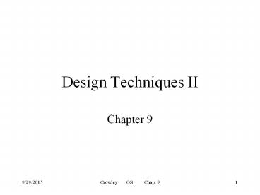 Design Techniques II