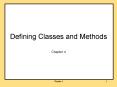 Defining Classes and Methods PowerPoint PPT Presentation