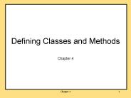 Defining Classes and Methods