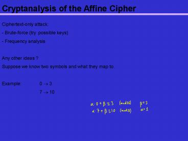 Cryptanalysis of the Affine Cipher