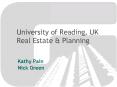 University of Reading, UK Real Estate PowerPoint PPT Presentation