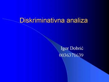Diskriminativna analiza