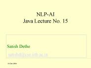 NLP-AI Java Lecture No. 15