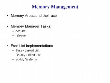Memory Management