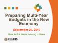 Preparing Multi-Year Budgets in the New Economy PowerPoint PPT Presentation