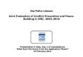 Key Policy Lessons Joint Evaluation of Conflict Prevention and Peace-Building in DRC, 2002-2010 PowerPoint PPT Presentation