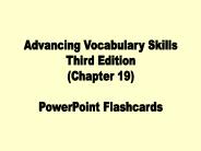 Advancing Vocabulary Skills