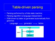Table-driven parsing
