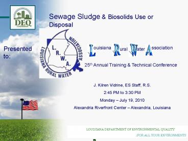 LOUISIANA DEPARTMENT OF ENVIRONMENTAL QUALITY