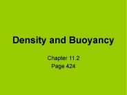 Density and Buoyancy