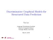 Discriminative Graphical Models for Structured Data Prediction