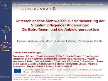 Unterschiedliche Sichtweisen zur Verbesserung der Situation pflegender Angeh