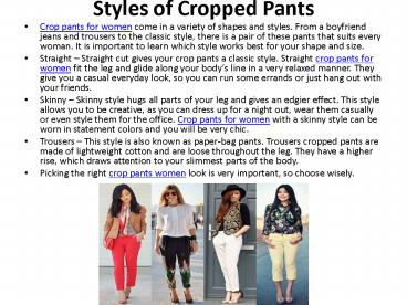 Styles of Cropped Pants