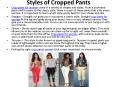 Styles of Cropped Pants PowerPoint PPT Presentation
