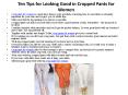 Ten Tips for Looking Good in Cropped Pants for Women PowerPoint PPT Presentation