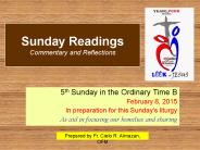 Sunday Readings Commentary and Reflections