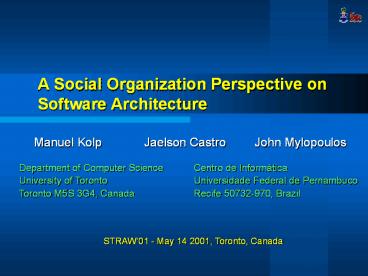 A Social Organization Perspective on Software Architecture