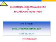 ELECTRICAL RISK MANAGEMENT IN HAZARDOUS INDUSTRIES