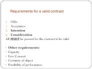 Requirements for a valid contract