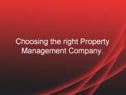 Choosing the right Property Management Company
