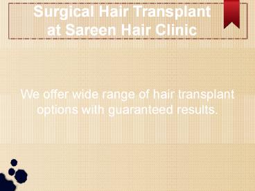 Surgical Hair Transplant Canada