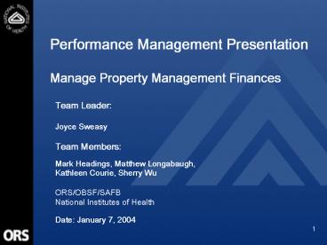 Performance Management Presentation Manage Property Management Finances
