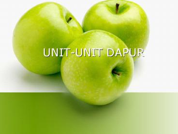 UNIT-UNIT DAPUR