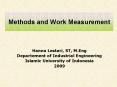 Methods and Work Measurement PowerPoint PPT Presentation