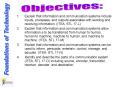 Explain that information and communication systems include inputs, processes, and outputs associates with sending and receiving information. (ITEA, STL 17-L) PowerPoint PPT Presentation