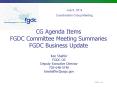 CG Agenda Items FGDC Committee Meeting Summaries FGDC Business Update PowerPoint PPT Presentation