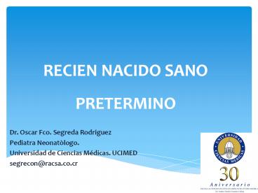 RECIEN NACIDO SANO PRETERMINO