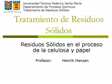 Tratamiento de Residuos S