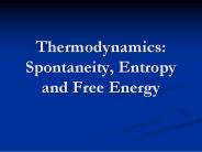 Thermodynamics: Spontaneity, Entropy and Free Energy
