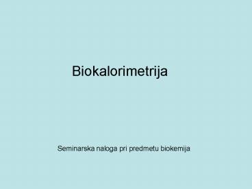 Seminarska naloga pri predmetu biokemija