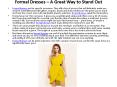 Formal Dresses – A Great Way to Stand Out PowerPoint PPT Presentation