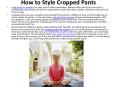 How to Style Cropped Pants (1) PowerPoint PPT Presentation