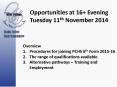 Opportunities at 16  Evening Tuesday 11th November 2014 PowerPoint PPT Presentation